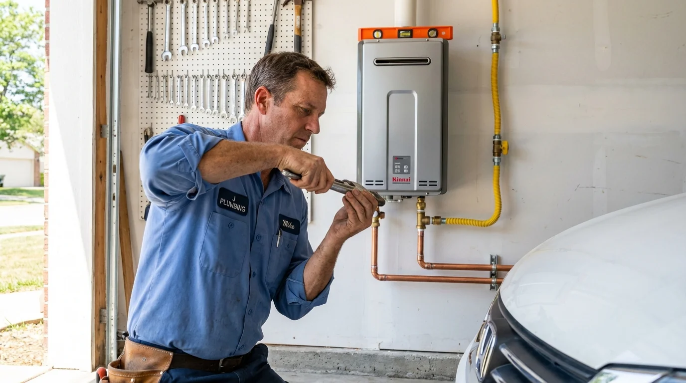 Tankless water heater installation by a Johns Plumbing LLC plumber in Virginia